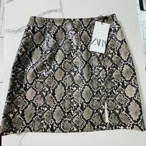 ZARA Snake Print Mini Skirt